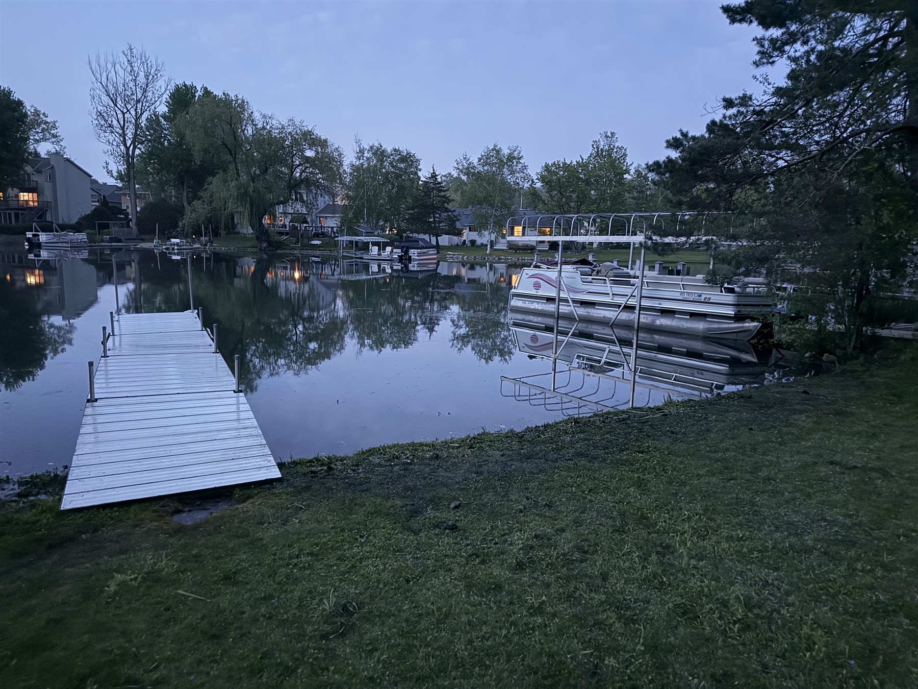 Pier and dock area on a lakefront property